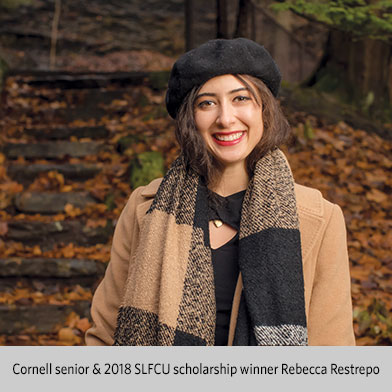 Scholarship winner Rebecca Restrepo smiling at camera