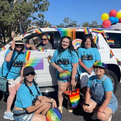 SLFCU employees volunteering for Albuquerque's 2022 Pride Parade